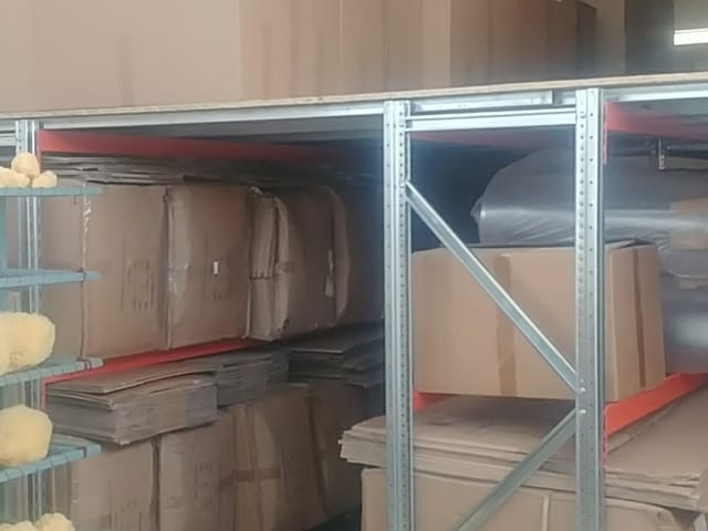 Storage of sponges in our warehouse